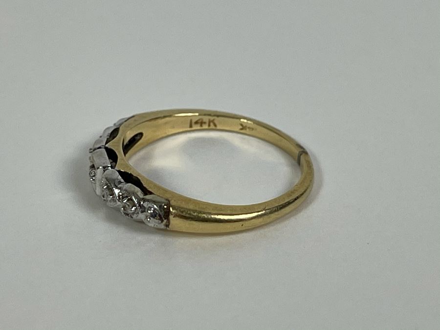 14K Diamond Ring Size 5.5 2.2g Fair Market Value $175