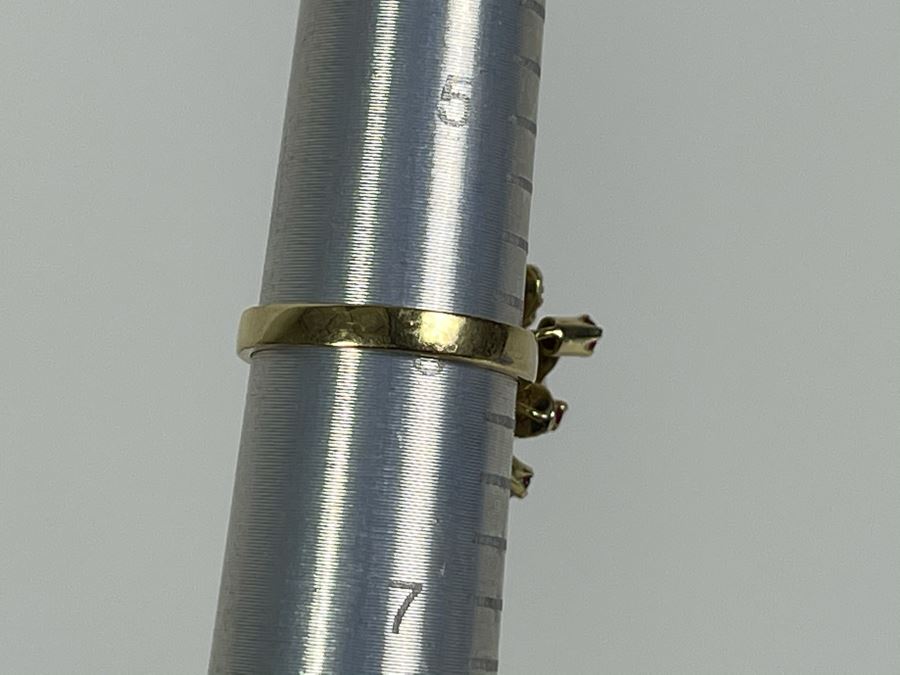 18K Gold Pearl Ruby Ring Size 6 4.9g Fair Market Value $400 [Photo 15]