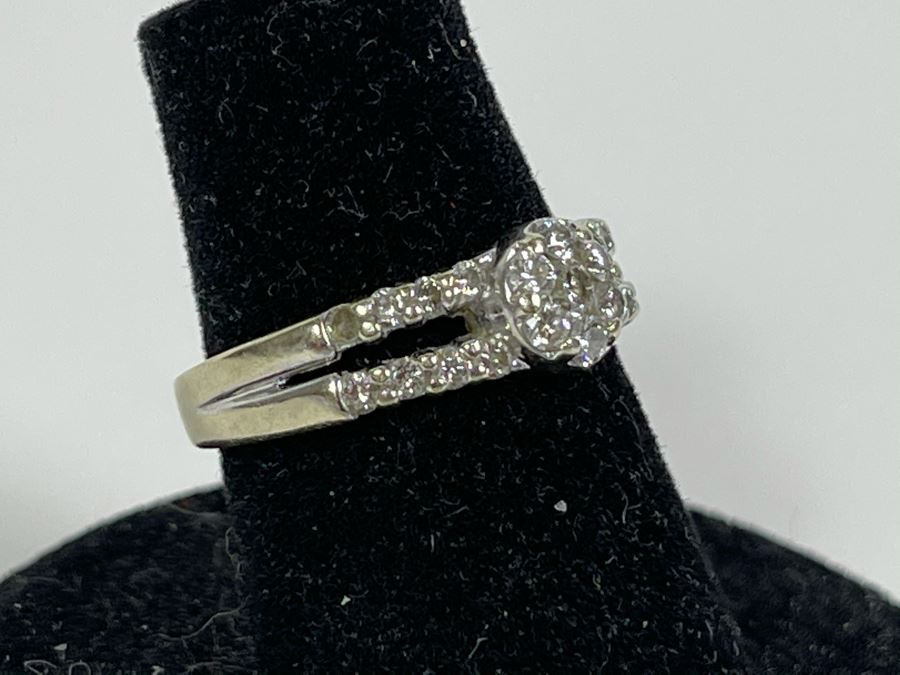 14K Gold Diamond Ring Size 6 2.9g Fair Market Value $300 [Photo 5]