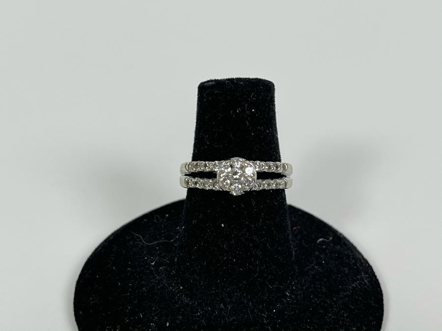 14K Gold Diamond Ring Size 6 2.9g Fair Market Value $300 [Photo 2]