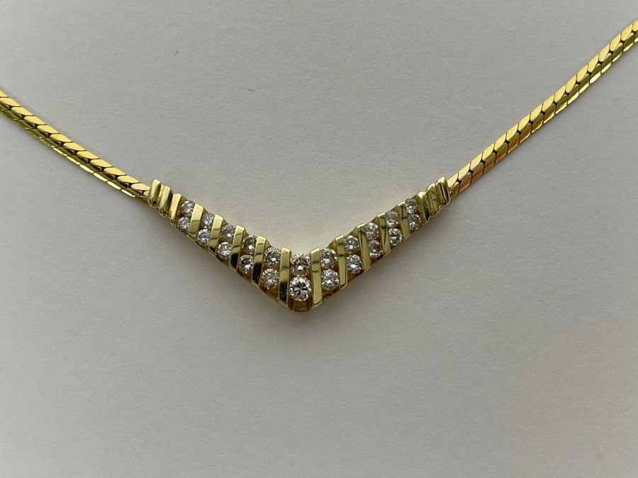 14K Gold Diamond 16' Necklace 8.4g Fair Market Value $550 [Photo 7]
