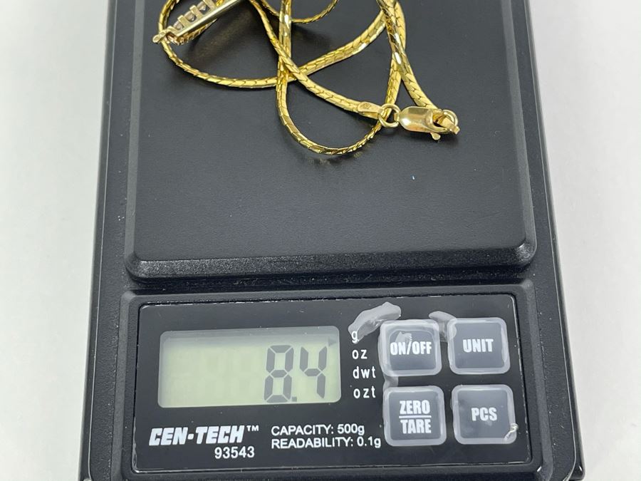 14K Gold Diamond 16' Necklace 8.4g Fair Market Value $550 [Photo 16]