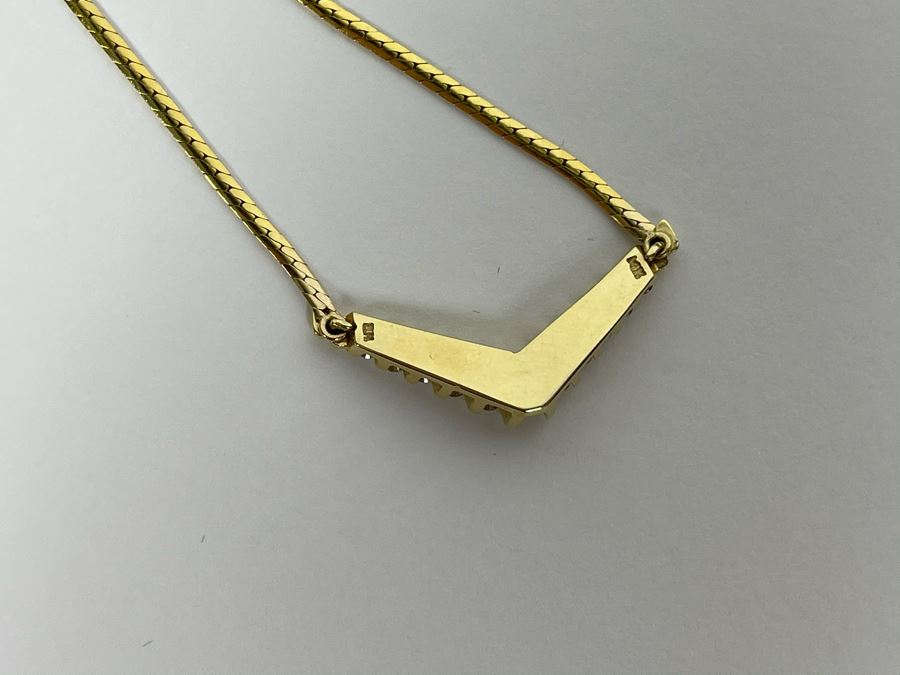 14K Gold Diamond 16' Necklace 8.4g Fair Market Value $550 [Photo 15]