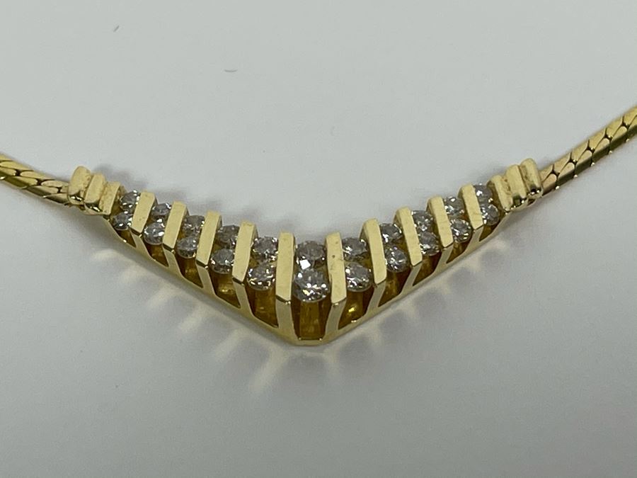 14K Gold Diamond 16' Necklace 8.4g Fair Market Value $550 [Photo 9]