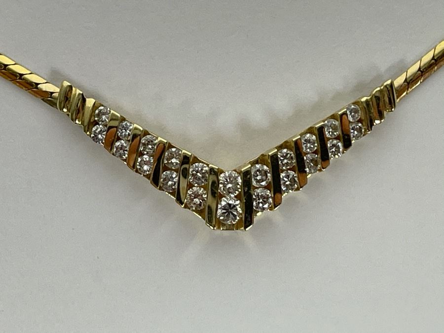 14K Gold Diamond 16' Necklace 8.4g Fair Market Value $550 [Photo 11]