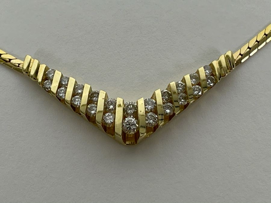 14K Gold Diamond 16' Necklace 8.4g Fair Market Value $550 [Photo 8]