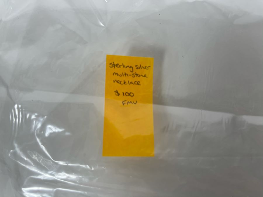 Sterling Silver Multi-Stone Necklace 12.5g Fair Market Value $100 [Photo 9]