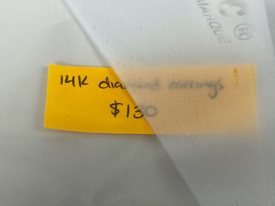 14K Gold Diamond Earrings 1.9g Fair Market Value $130 [Photo 6]