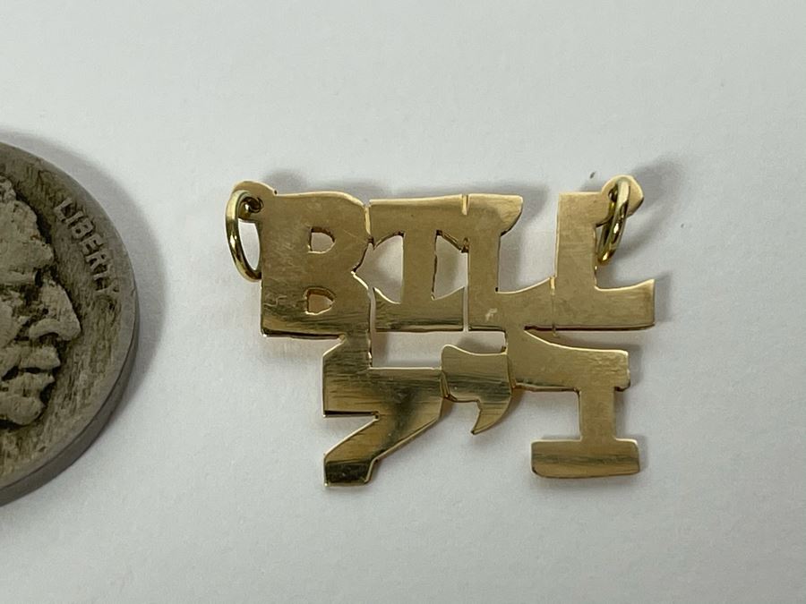 14K Gold Bill Name Pendant 1.1g [Photo 3]