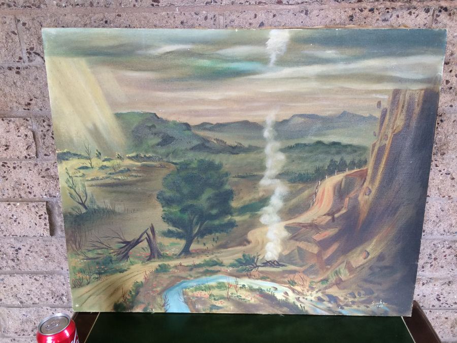 Original Landscape Oil Painting 1942 Socha [Photo 6]