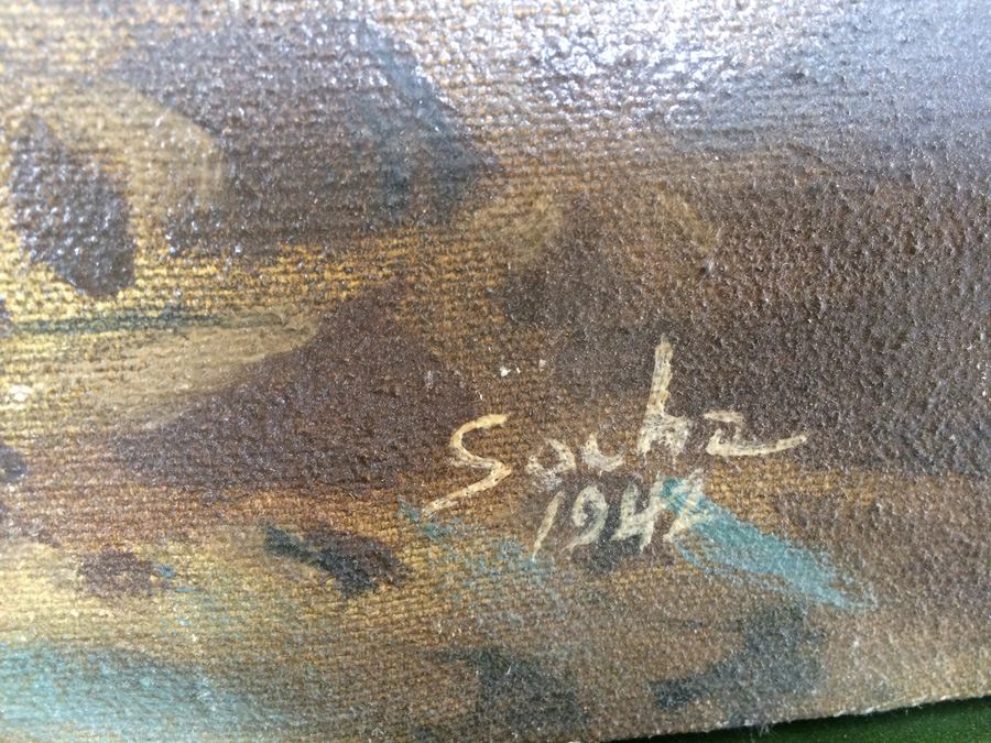 Original Landscape Oil Painting 1942 Socha [Photo 5]