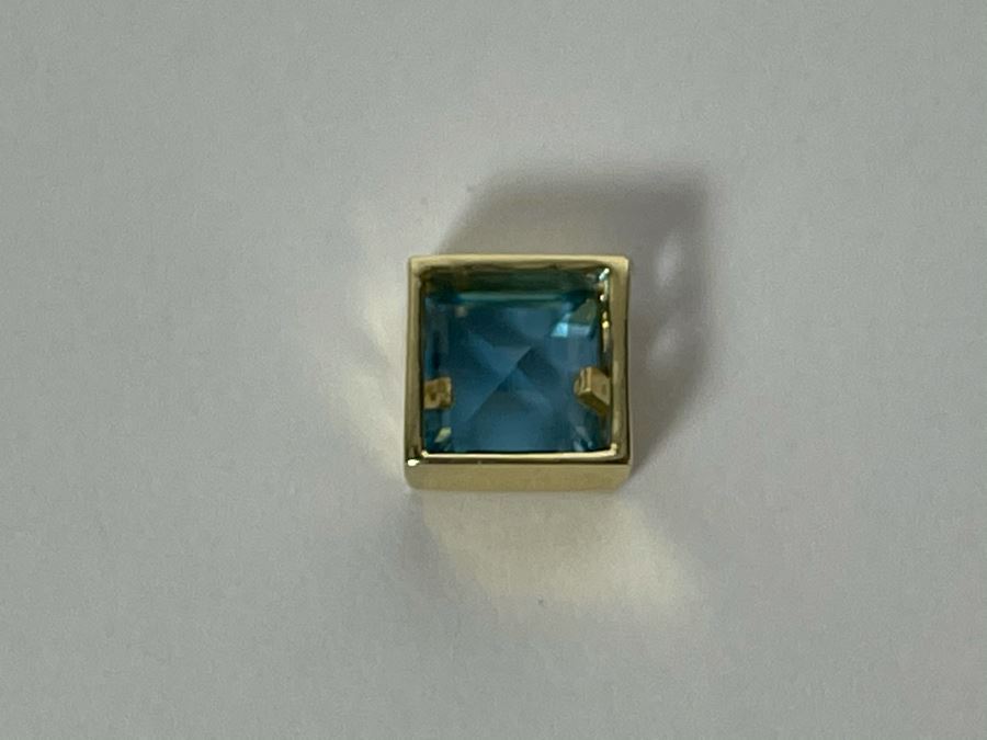 14K Blue Topaz Pendant 1.2g [Photo 4]