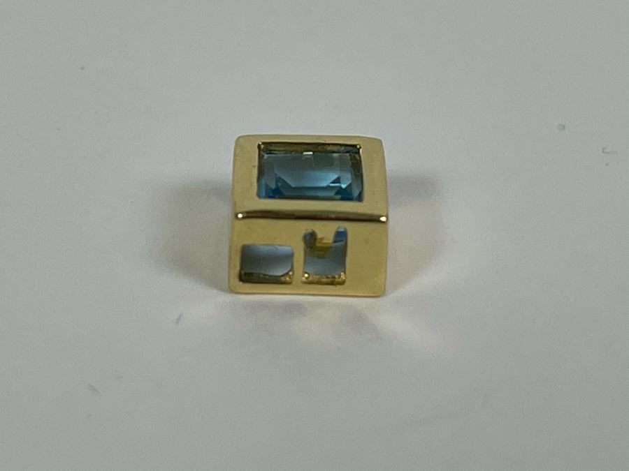 14K Blue Topaz Pendant 1.2g [Photo 3]
