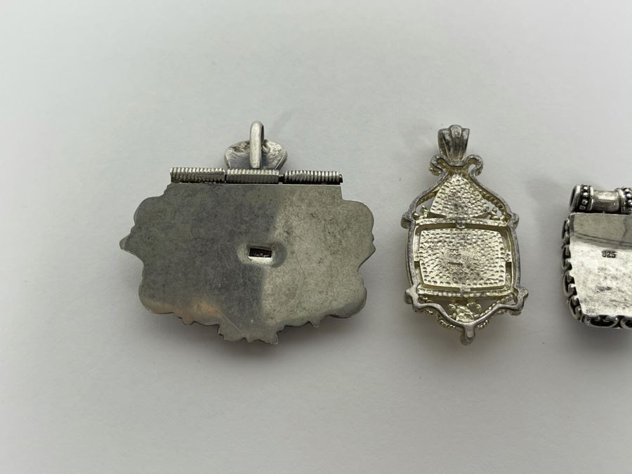 Collection Of Sterling Silver Pendants With Carnelian, Jasper And Lapis Lazuli Total Weight 42.2g Fair Market Value $100 [Photo 7]