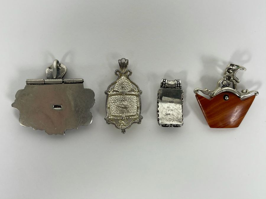Collection Of Sterling Silver Pendants With Carnelian, Jasper And Lapis Lazuli Total Weight 42.2g Fair Market Value $100 [Photo 6]