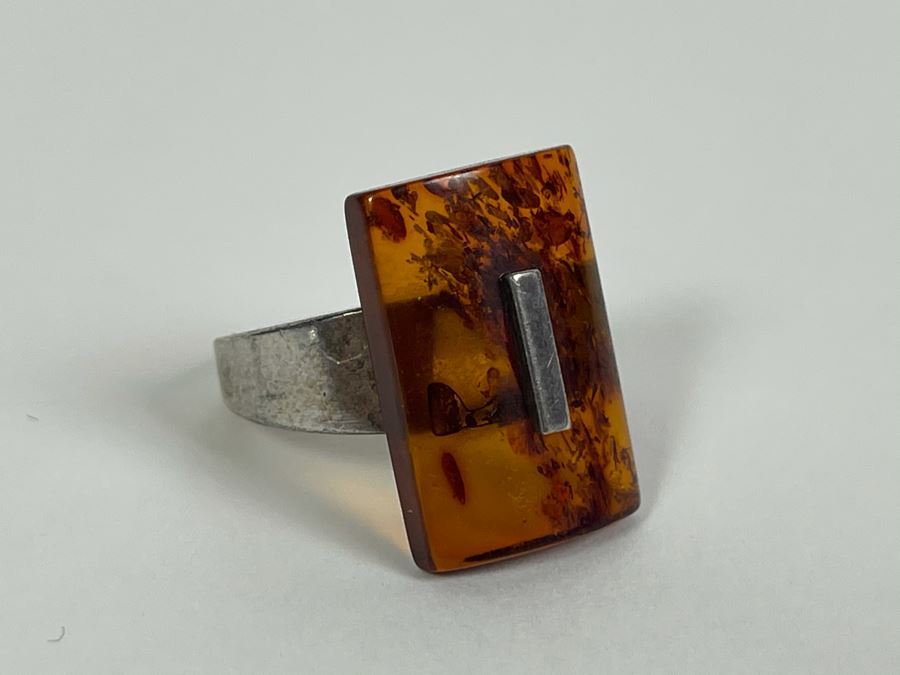 Sterling Silver Amber Size 6 4.2g [Photo 7]
