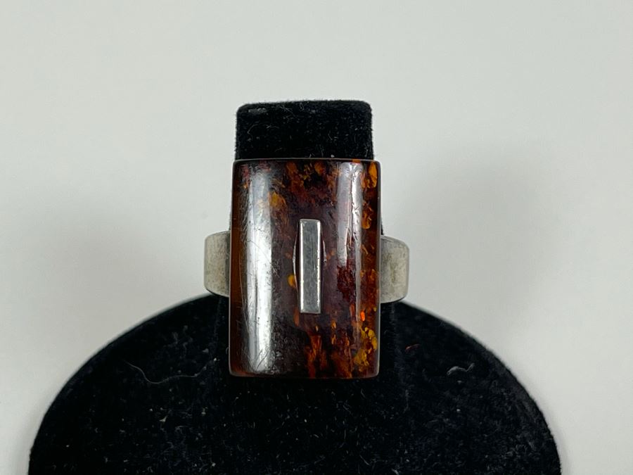 Sterling Silver Amber Size 6 4.2g [Photo 3]