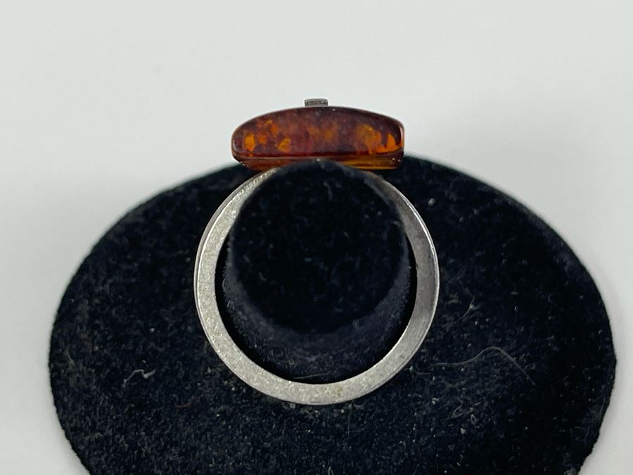 Sterling Silver Amber Size 6 4.2g [Photo 6]
