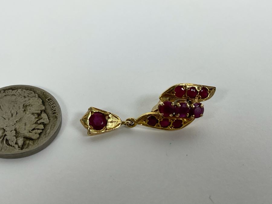 Single 14K Ruby Earring 2.3g [Photo 5]