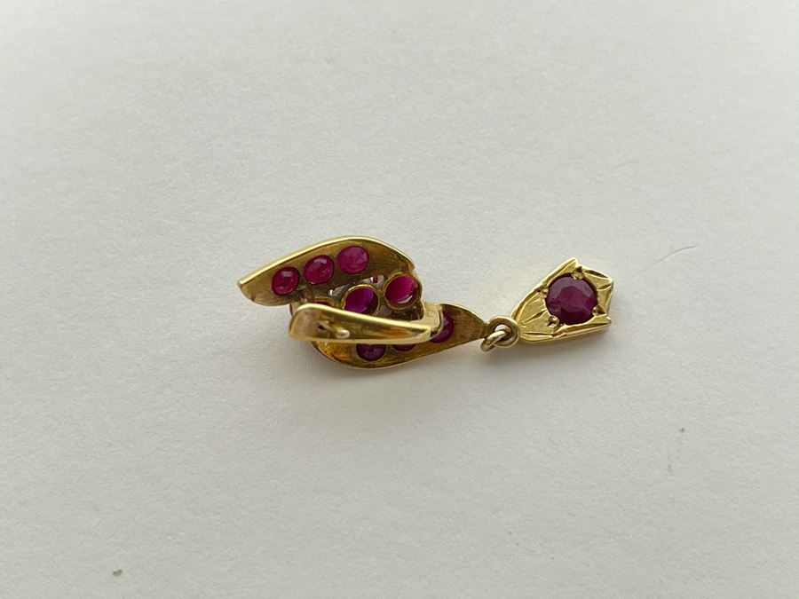 Single 14K Ruby Earring 2.3g