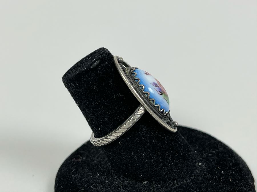 Collection Of Four Russian Hand Painted Enamel Rostov Finift Rings Sizes 6 And 5 [Photo 16]