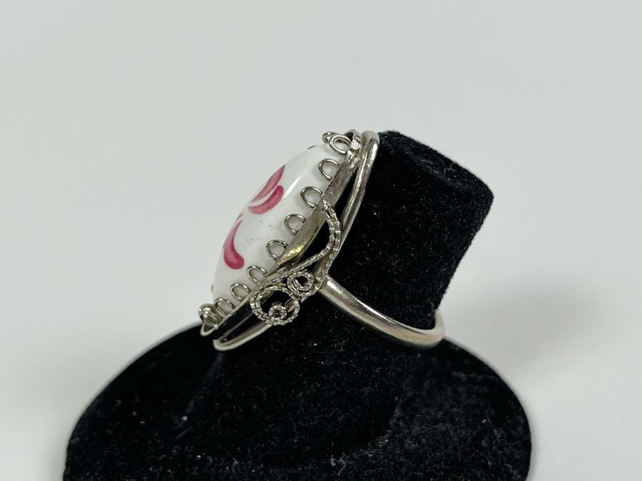 Collection Of Four Russian Hand Painted Enamel Rostov Finift Rings Sizes 6 And 5 [Photo 12]