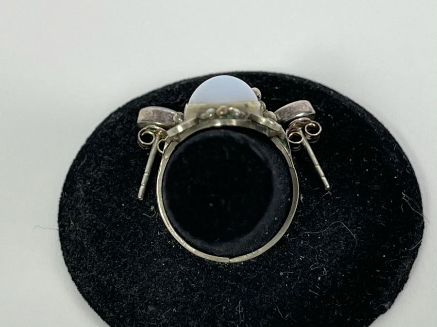 Vintage Opalite Pearl Ring Size 7 Plus Pair Of Opal Earrings [Photo 6]