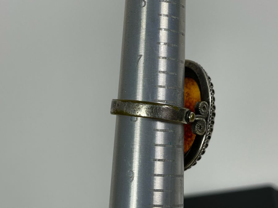 Sterling Silver Amber Size 8 9.8g [Photo 6]
