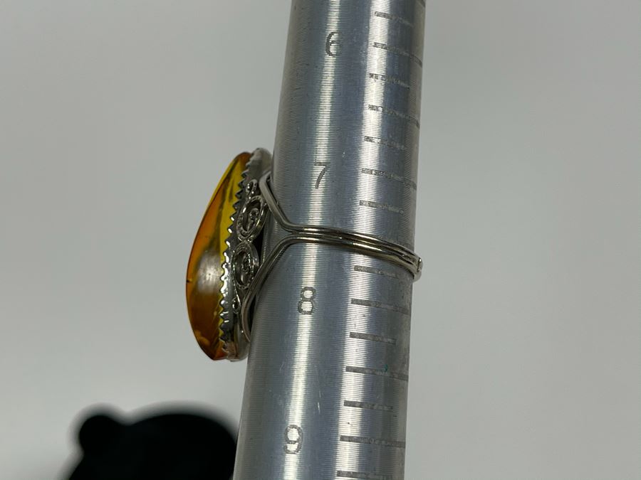 Sterling Silver Amber Size 7.5 3.7g [Photo 7]