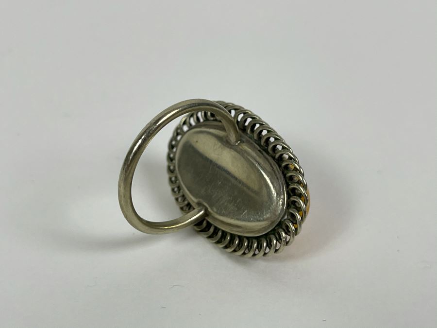 Sterling Silver Amber Size 8.5 8.9g [Photo 6]