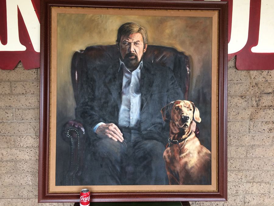 Large Original Portrait Oil Painting of Man with his Dog [Photo 1]