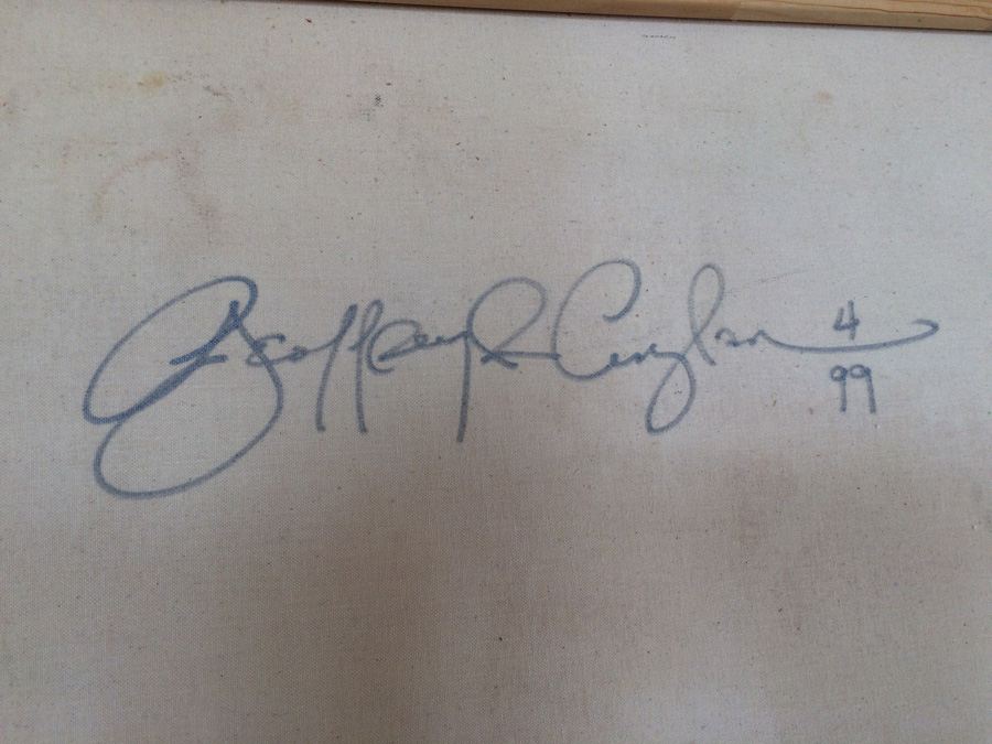 Large Original Portrait Oil Painting of Man with his Dog [Photo 8]