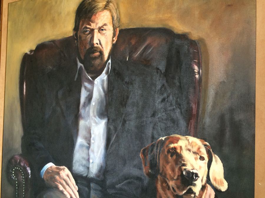Large Original Portrait Oil Painting of Man with his Dog [Photo 5]