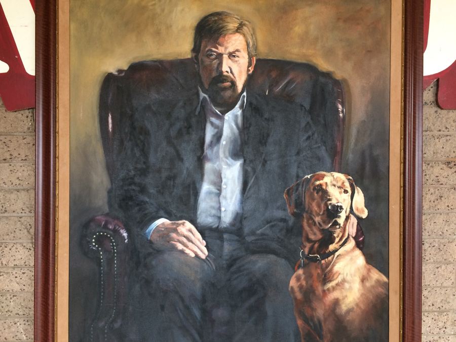 Large Original Portrait Oil Painting of Man with his Dog [Photo 4]