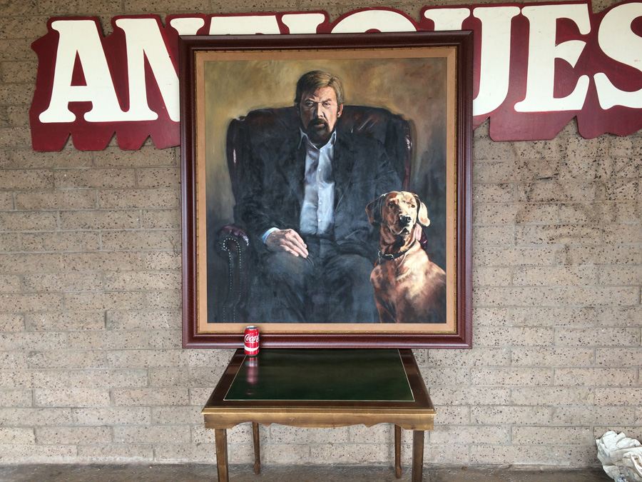 Large Original Portrait Oil Painting of Man with his Dog [Photo 6]