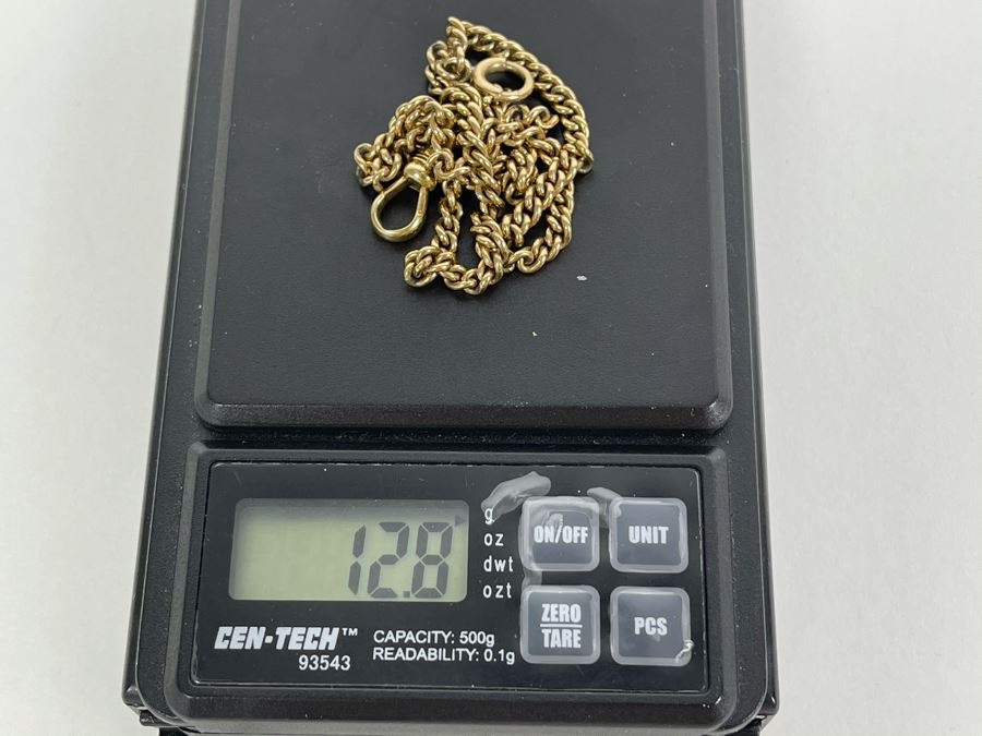 10K Gold Chain Watch Fob 12.8g [Photo 5]