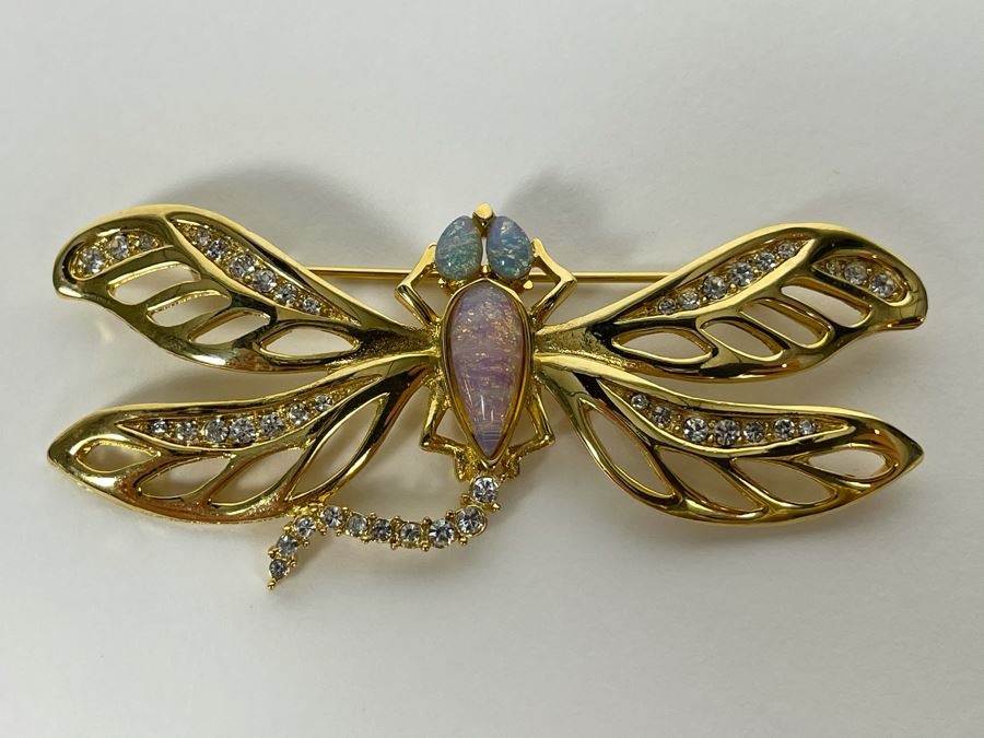 Signed Givenchy Dragonfly Pendant Brooch [Photo 2]