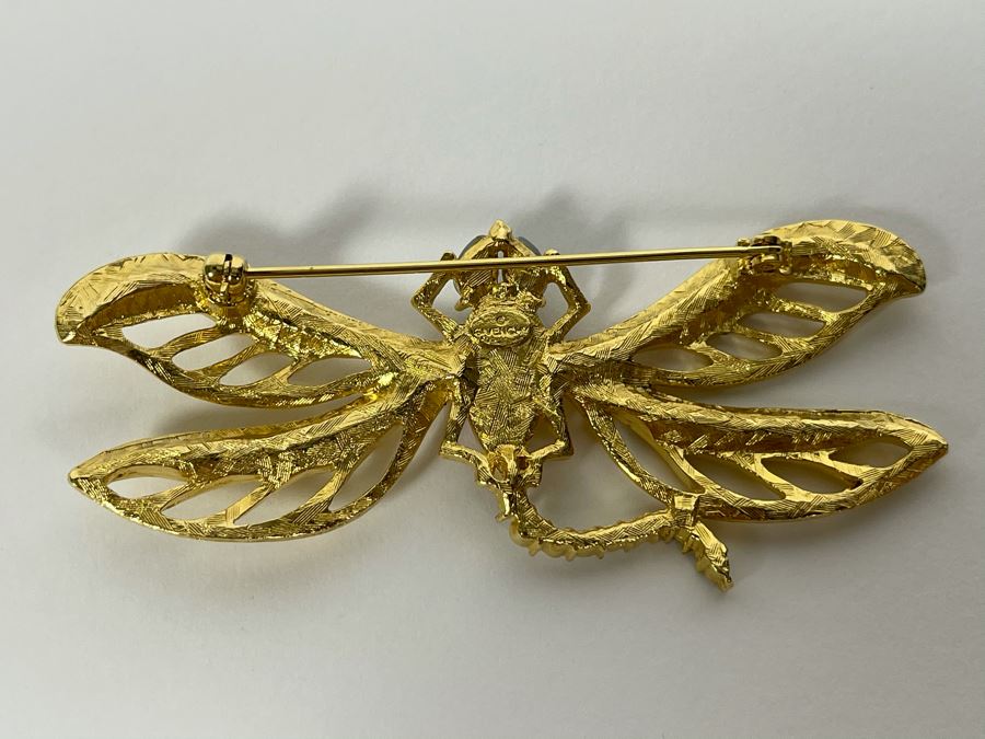 Signed Givenchy Dragonfly Pendant Brooch [Photo 4]