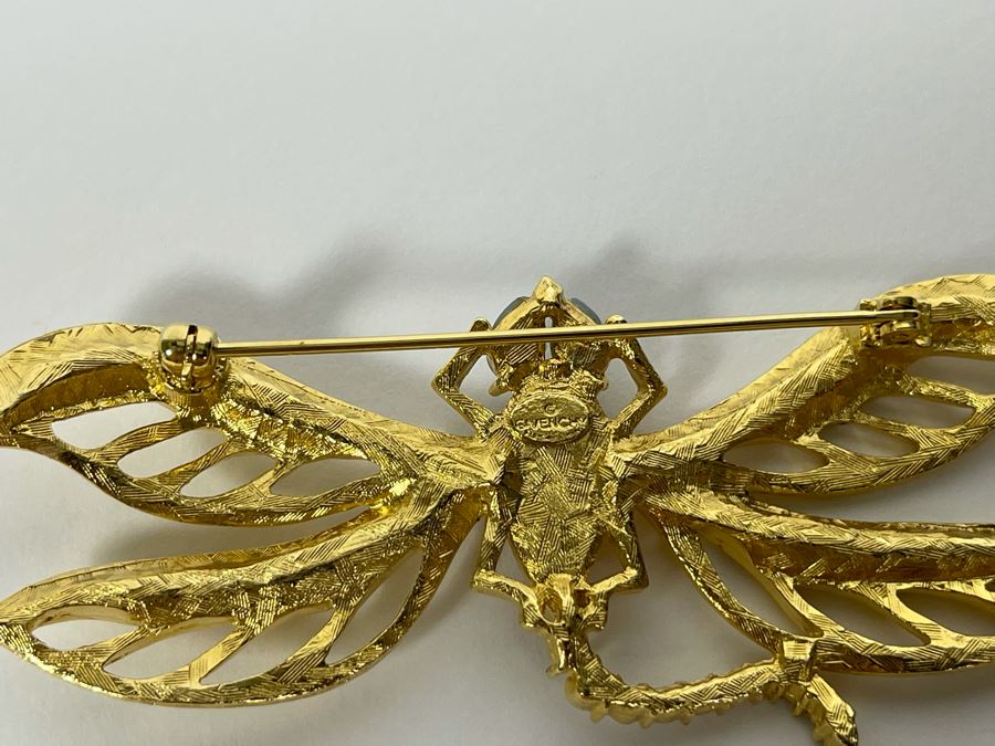 Signed Givenchy Dragonfly Pendant Brooch [Photo 5]