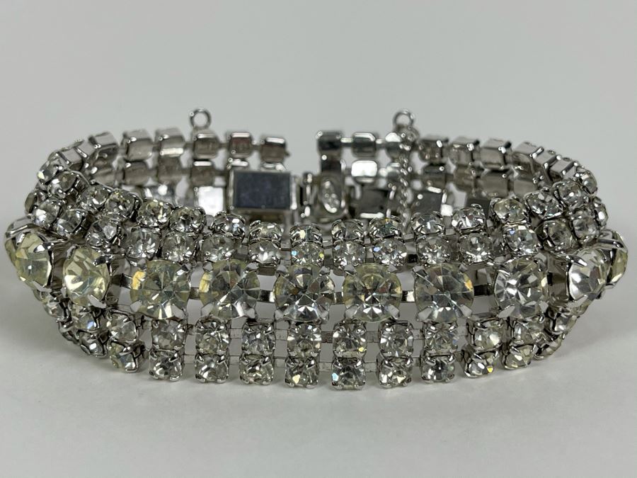 Vintage Signed WEISS Rhinestone Bling Bracelet [Photo 4]