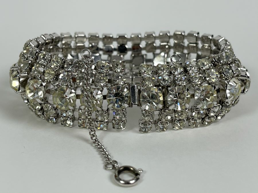 Vintage Signed WEISS Rhinestone Bling Bracelet [Photo 7]