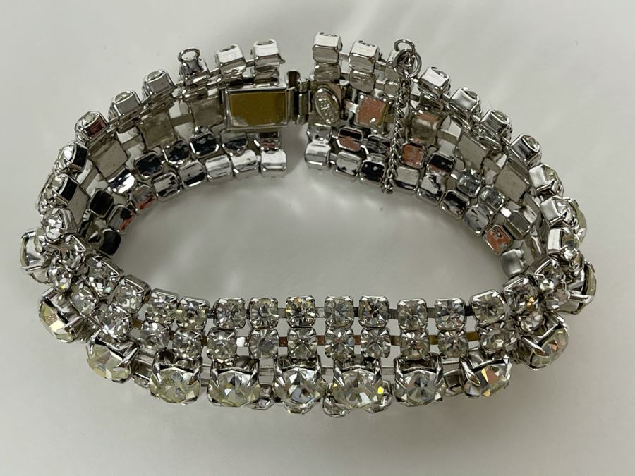 Vintage Signed WEISS Rhinestone Bling Bracelet [Photo 6]