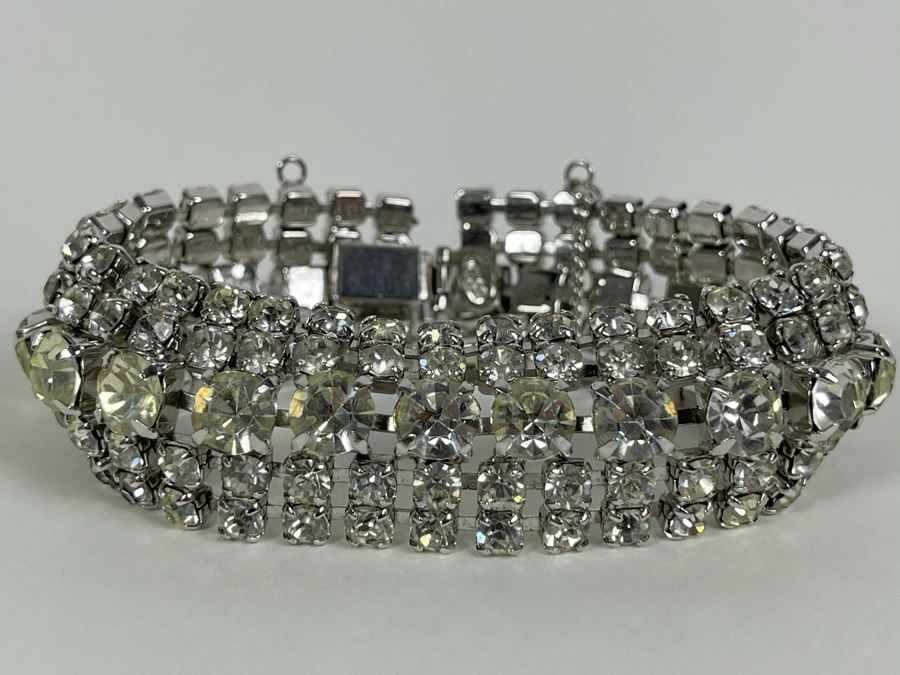Vintage Signed WEISS Rhinestone Bling Bracelet [Photo 3]