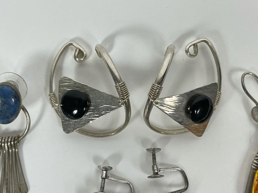 JUST ADDED - Four Pairs Of Sterling Silver Earrings With Various Stones 28.4g [Photo 5]