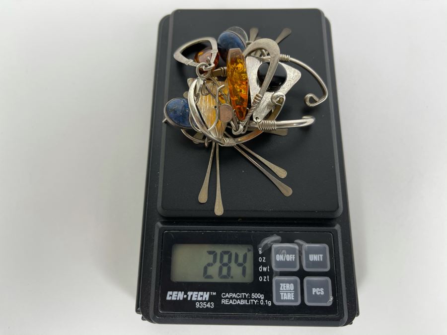 JUST ADDED - Four Pairs Of Sterling Silver Earrings With Various Stones 28.4g [Photo 8]