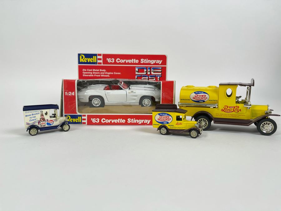 JUST ADDED - Diecast Car Collection With 1963 Corvette Stingray And Pepsi-Cola Trucks [Photo 1]