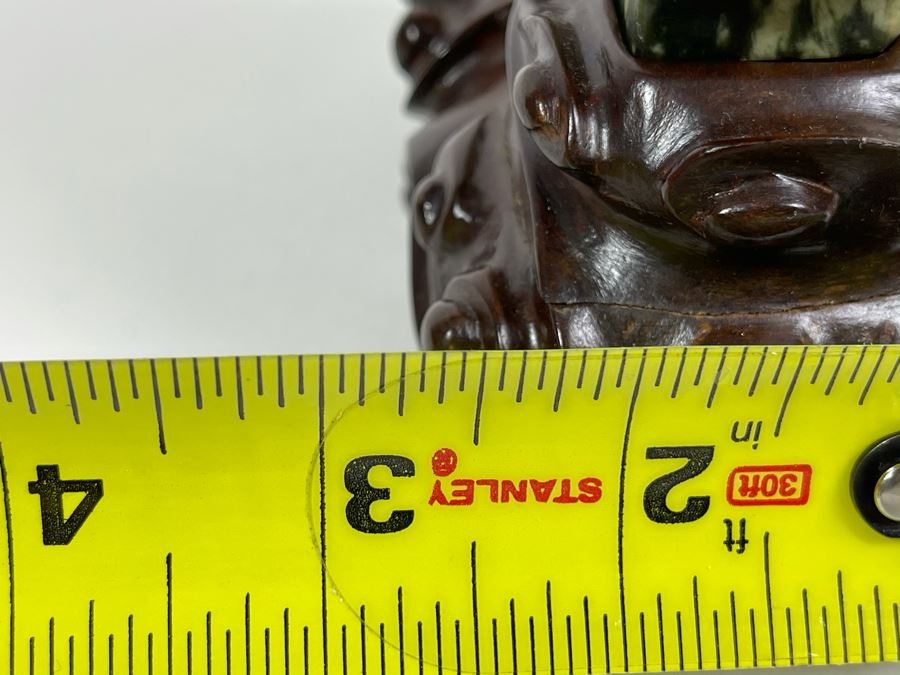 Vintage Hand Carved Jade Bird With Custom Wooden Stand 5.5W X 2.5D X 9H [Photo 21]