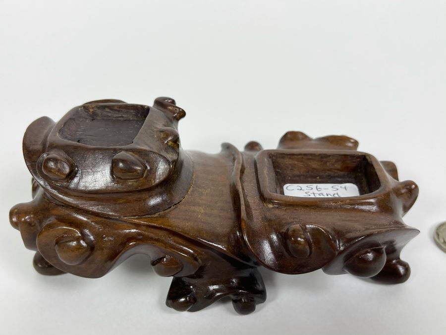 Vintage Hand Carved Jade Bird With Custom Wooden Stand 5.5W X 2.5D X 9H [Photo 16]