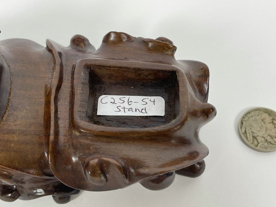 Vintage Hand Carved Jade Bird With Custom Wooden Stand 5.5W X 2.5D X 9H [Photo 17]