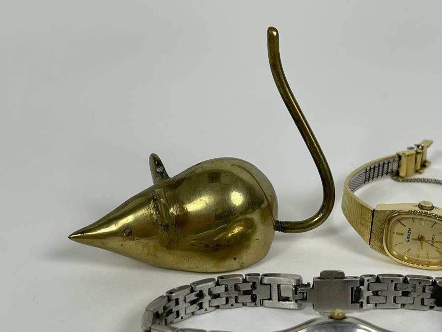 Brass Mouse, Citize Ladies Watch And Gruen Ladies Watch [Photo 5]